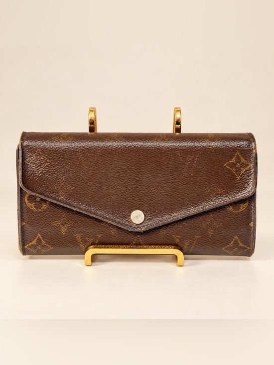Handbags - Vintage Louis Vuitton Monogram Long Snap Flap Wallet Brown Gold